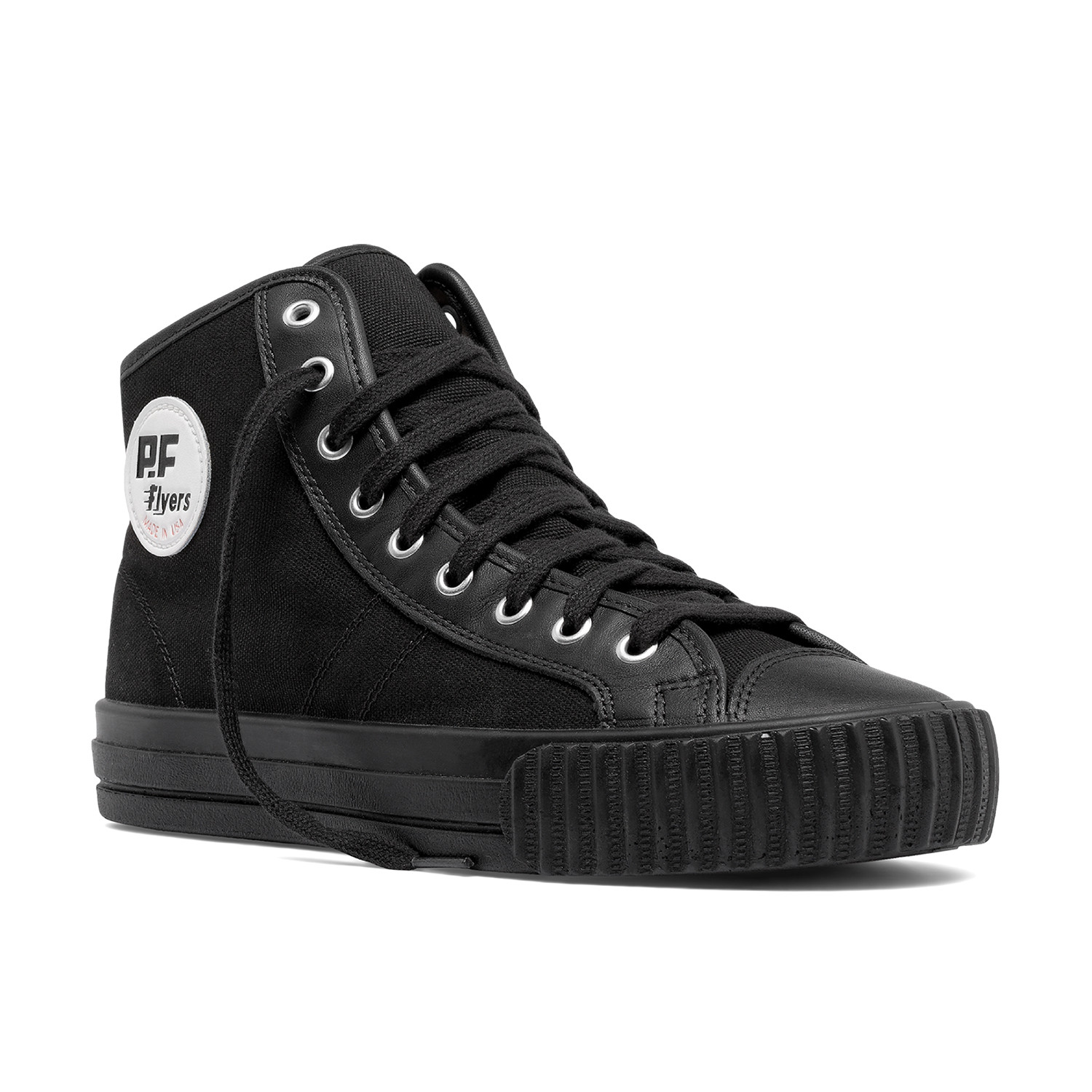 All black high hot sale top pf flyers