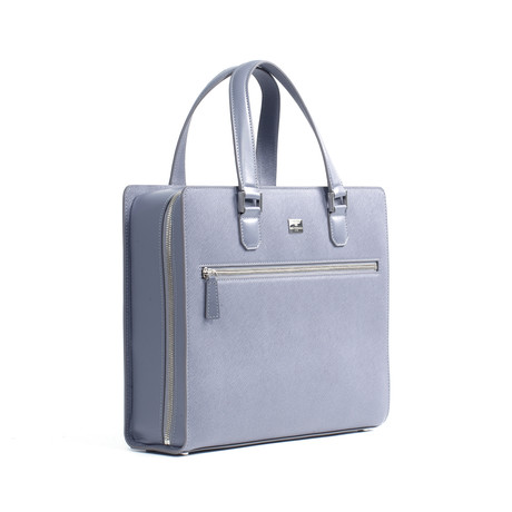 Neoclassico Saffiano City Large Briefcase // Gray