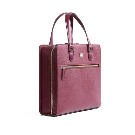Neoclassico Saffiano City Large Briefcase // Wine