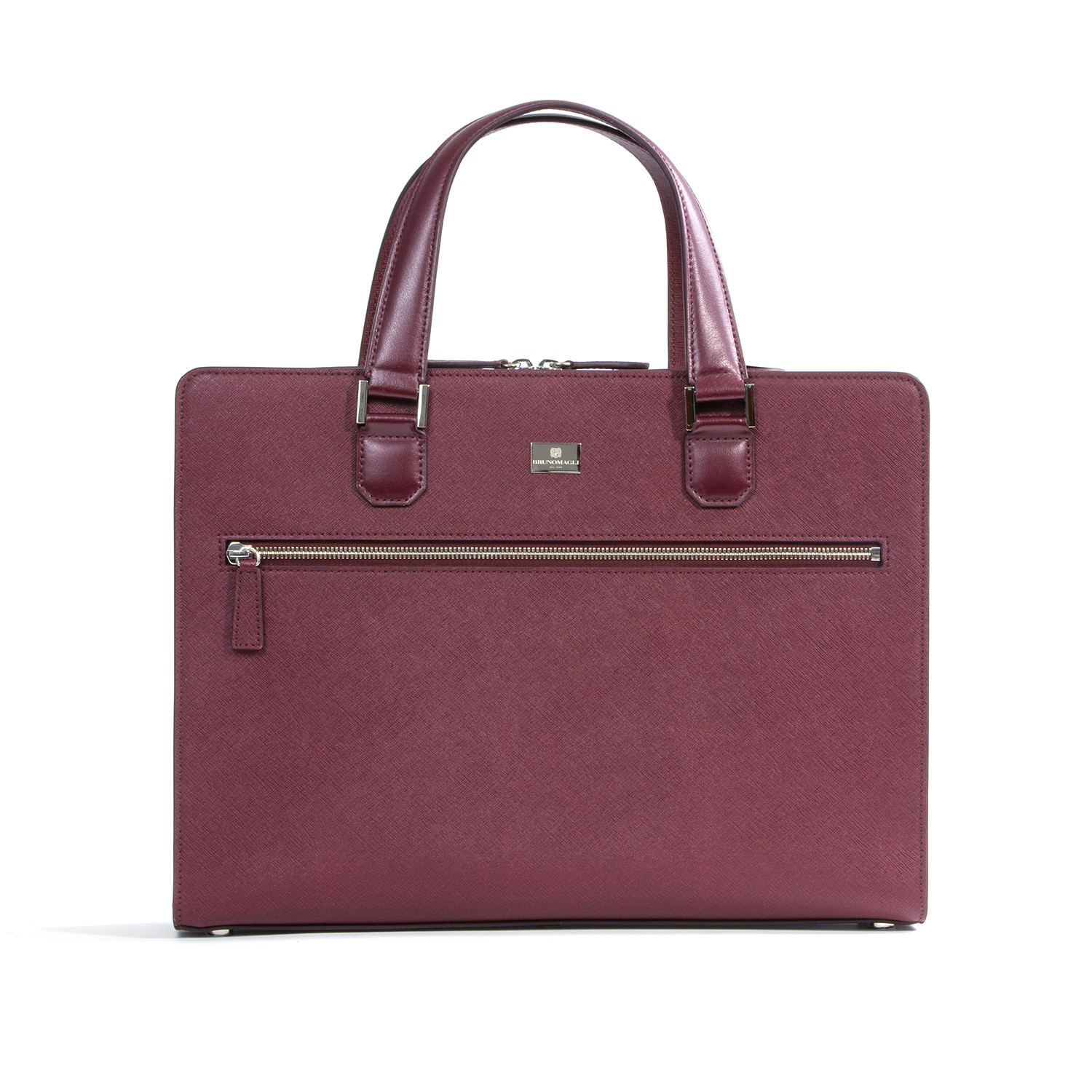 Neoclassico Saffiano City Large Briefcase // Wine Bruno Magli Touch