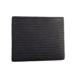 Stamped Stripe Leather Wallet // Black