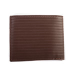 Stamped Stripe Leather Wallet // Brown