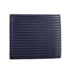 Stamped Stripe Leather Wallet // Navy