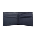 Stamped Stripe Leather Wallet // Navy