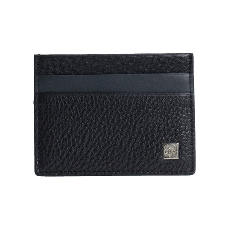 Grainy Leather Credit Card Wallet // Black