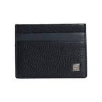 Grainy Leather Credit Card Wallet // Black