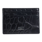 Croco Print Card Case // Black