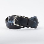 Camo Leather Tab Belt  // BlueCamo (42)