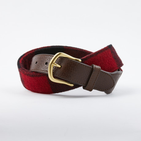 Leather Tab Belt  // Red Flannel (30)
