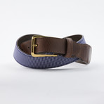 Leather Tab Belt  // Purple Gingham (30)