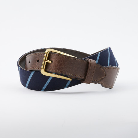 Leather Tab Belt  // Dark Blue + Blue (30)