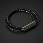 Leather Lightning Bracelet // Matte Gray