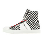Amiri // Sunset Checkered Canvas Hi-Top Sneakers // Black + White (US: 12)