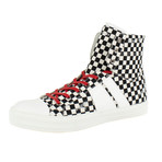 Amiri // Sunset Checkered Canvas Hi-Top Sneakers // Black + White (US: 6)