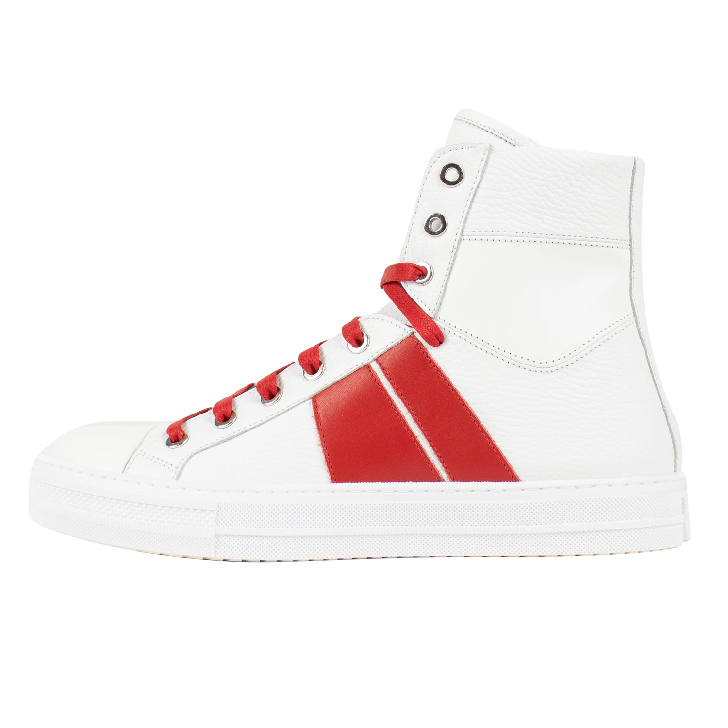Amiri // Kayd Sunset Hi-Top Sneakers // White + Red (US: 8) - Designer ...