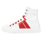 Amiri // Kayd Sunset Hi-Top Sneakers // White + Red (US: 10)