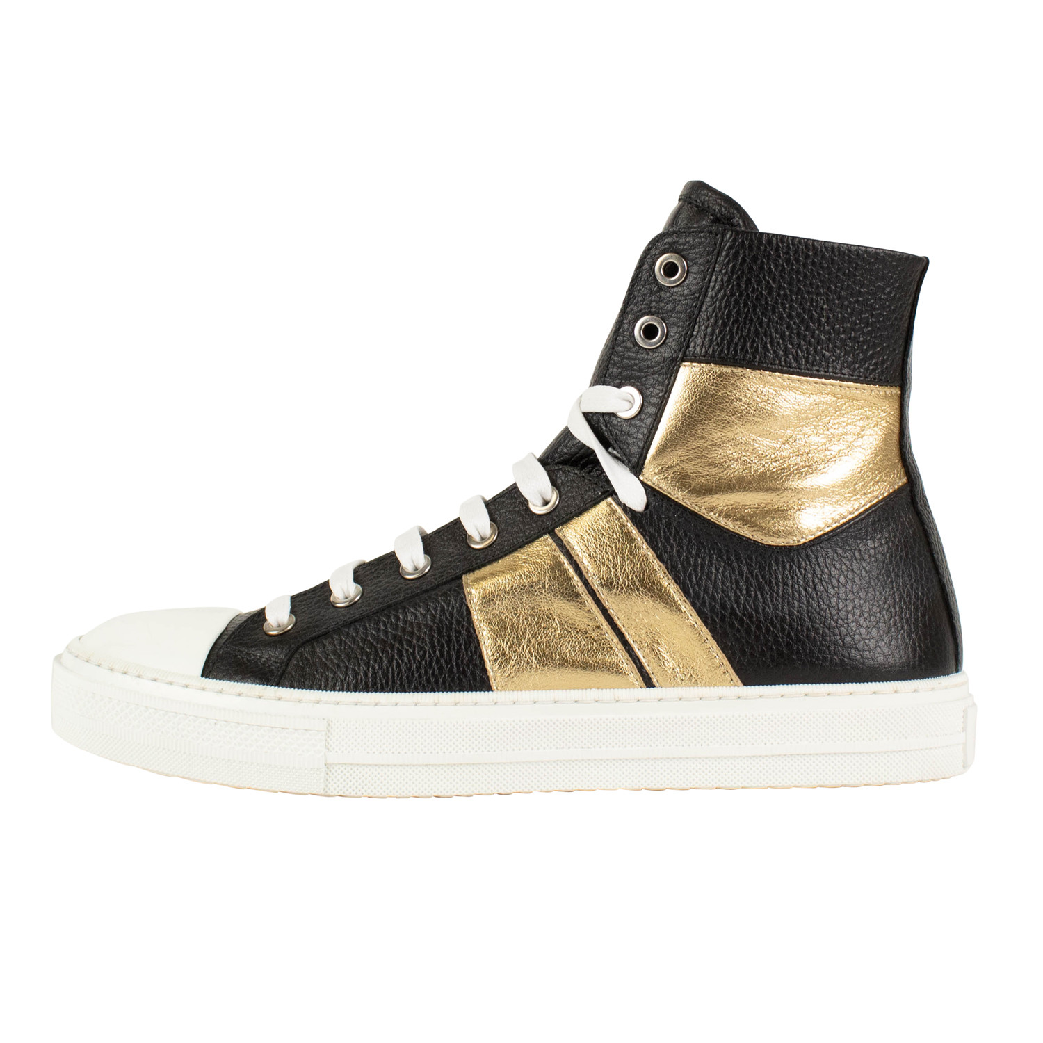 Amiri // Kayd Sunset Hi-Top Sneakers // Black + Gold (US: 8) - Luxe ...