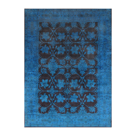Overdye Collection Lamb's Wool Floral // Blue + Brown // 10'2" x 13'8"