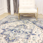 Chelsea Collection Medallion Design // Ivory (6'7" X 9')