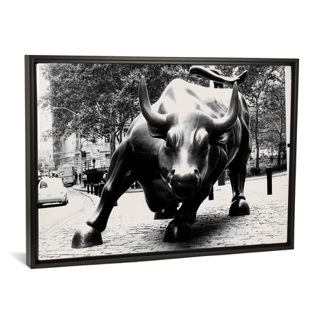 Wall Street Bull // Unknown Artist (18"W x 26"H x 0.75"D)