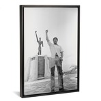 Muhammad Ali Posing In Front Of The Le Militant Statue, Kins // Muhammad Ali Enterprises (26"W x 18"H x 0.75"D)