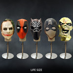 Premium Superheroes Masks + Head Stands (Black Panther Mask + Head Stand)