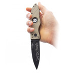 Special Edition: We The People // Flatline Grip Folder // Khaki (Black Smooth Blade)