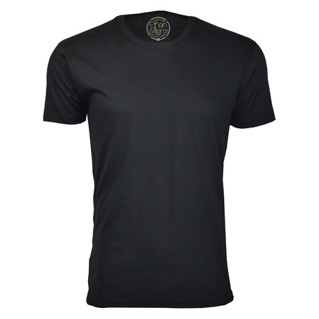Organic Cotton Semi-Fitted Crew Neck T-Shirt // Black (S)