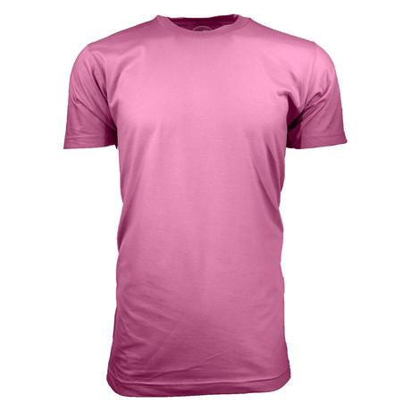 Organic Cotton Semi-Fitted Crew Neck T-Shirt // Pink (S)