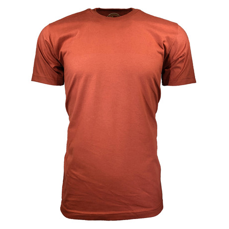 Organic Cotton Semi-Fitted Crew Neck T-Shirt // Burnt Orange (S)