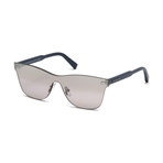 Zegna // Men's One Piece Squared Sunglasses // Gray + Smoke Mirror