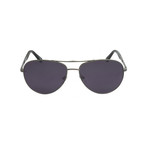 Zegna // Men's Metal Aviator Sunglasses // Shiny Dark Ruthenium + Smoke