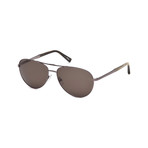 Zegna // Men's Classic Aviator Sunglasses // Shiny Light Bronze + Roviex