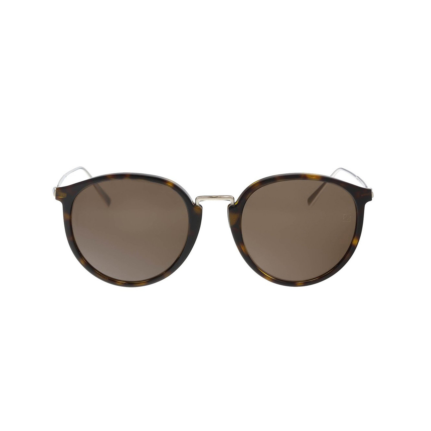 Zegna // Men's Round Titanium Sunglasses // Dark Havana + Roviex ...