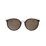 Zegna // Men's Round Titanium Sunglasses // Dark Havana + Roviex