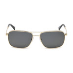 Zegna // Men's Gold Navigator Sunglasses // Shiny Rose Gold + Smoke