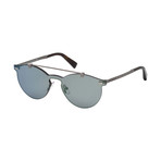 Zegna // Men's Single Lens Sunglasses // Gray + Green Mirror