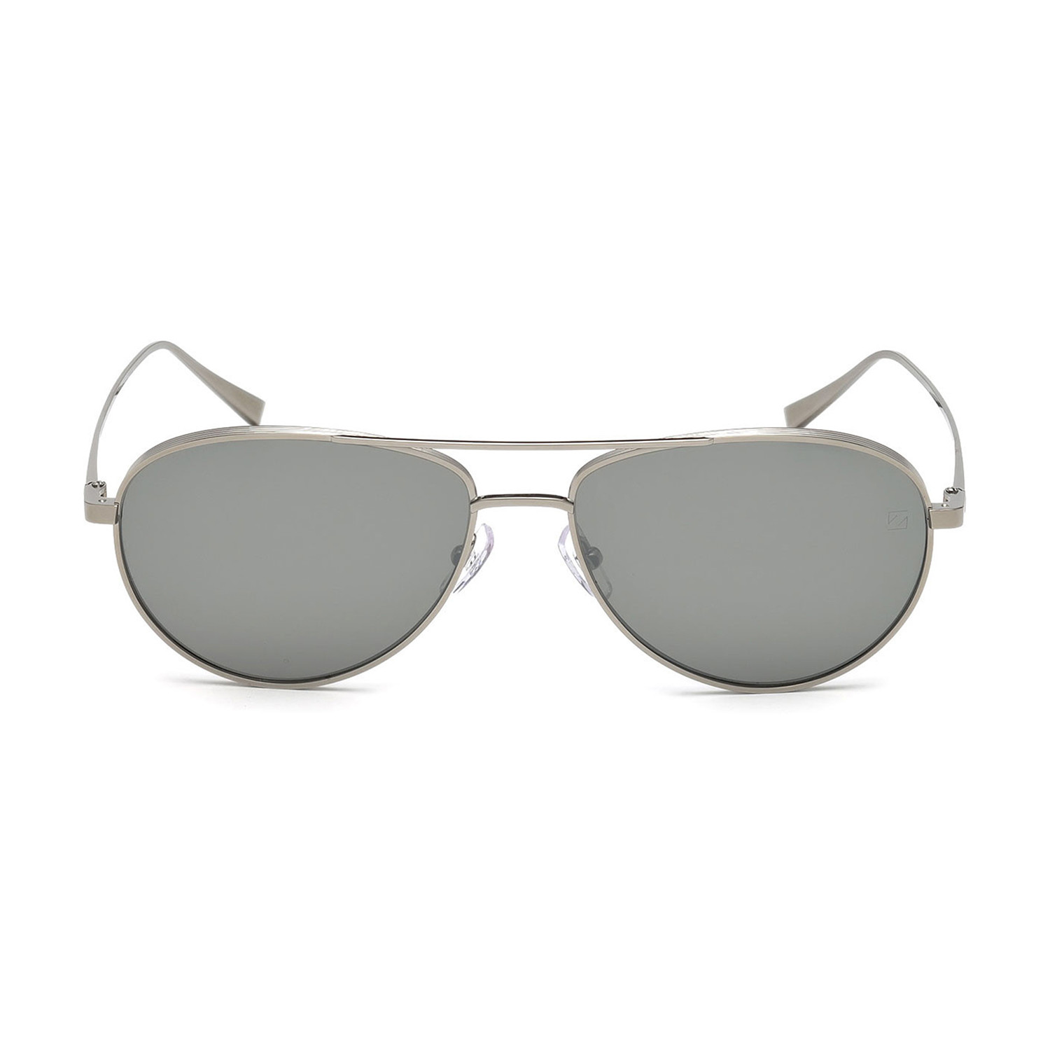 Zegna // Men's Titanium Aviator Sunglasses // Shiny Dark Ruthenium ...