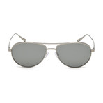 Zegna // Men's Titanium Aviator Sunglasses // Shiny Dark Ruthenium + Smoke Mirror