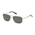 Zegna // Men's Gold Navigator Sunglasses // Shiny Rose Gold + Smoke