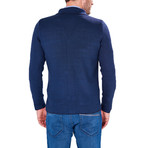 Double Button Sweater // Indigo (XL)