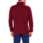 Knit Double Button Sweater // Bordeaux (2XL)