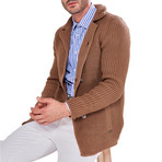Knit Double Button Sweater // Camel (L)