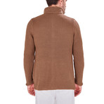 Knit Double Button Sweater // Camel (L)