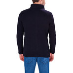Knit Double Button Sweater // Navy (2XL)