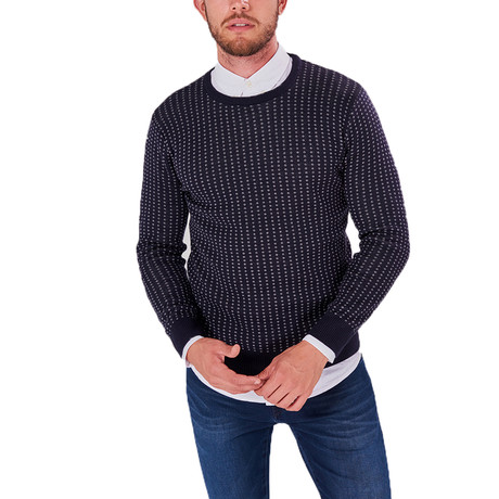 Micro Pattern Sweater // Navy (S)
