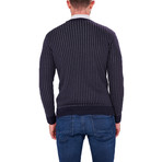 Micro Pattern Sweater // Navy (S)
