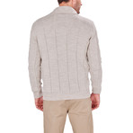 Patterned Quarter-Zip Sweater // Beige (3XL)