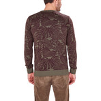 Rainforest Jumper // Khaki + Burgundy (L)