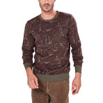 Rainforest Jumper // Khaki + Burgundy (L)